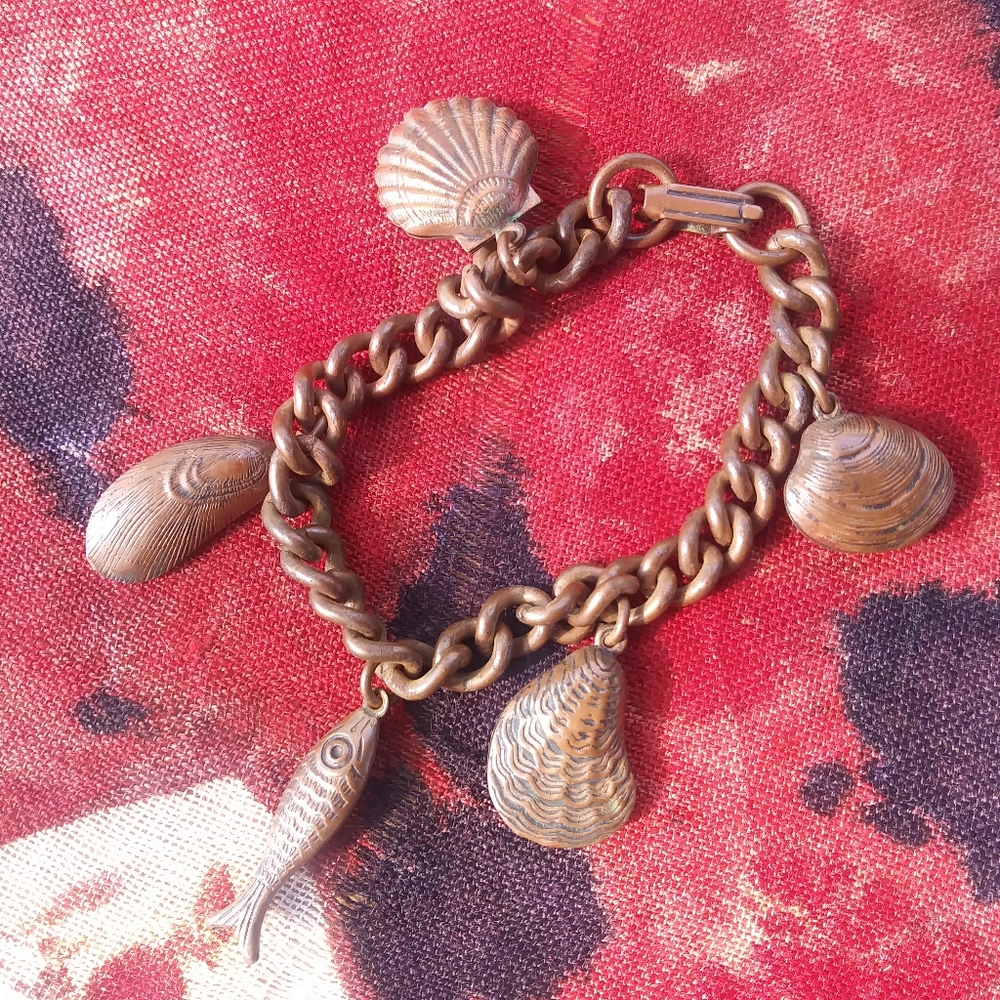 4 for $30!! Vintage Copper Shell Beach Bracelet